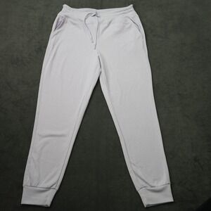 RBX Active Women Light Lavender Ribbed Joggers Drawstring Waist Pockets Size M